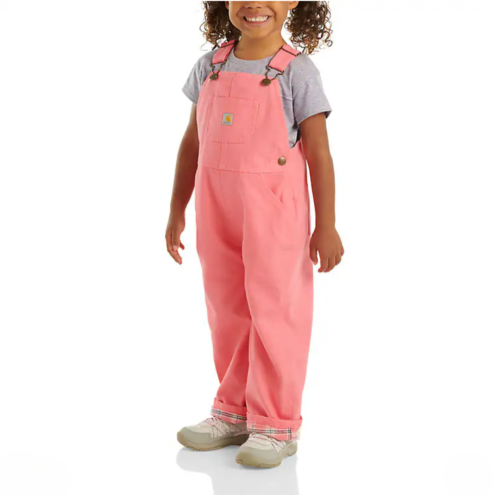 Carhartt Baby Toddler Girls' Flannel-Lined Canvas Bib Overall