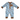front view of the Carhartt Baby Boys’ Long Sleeve Printed Coverall in light blue with all over tractor print
