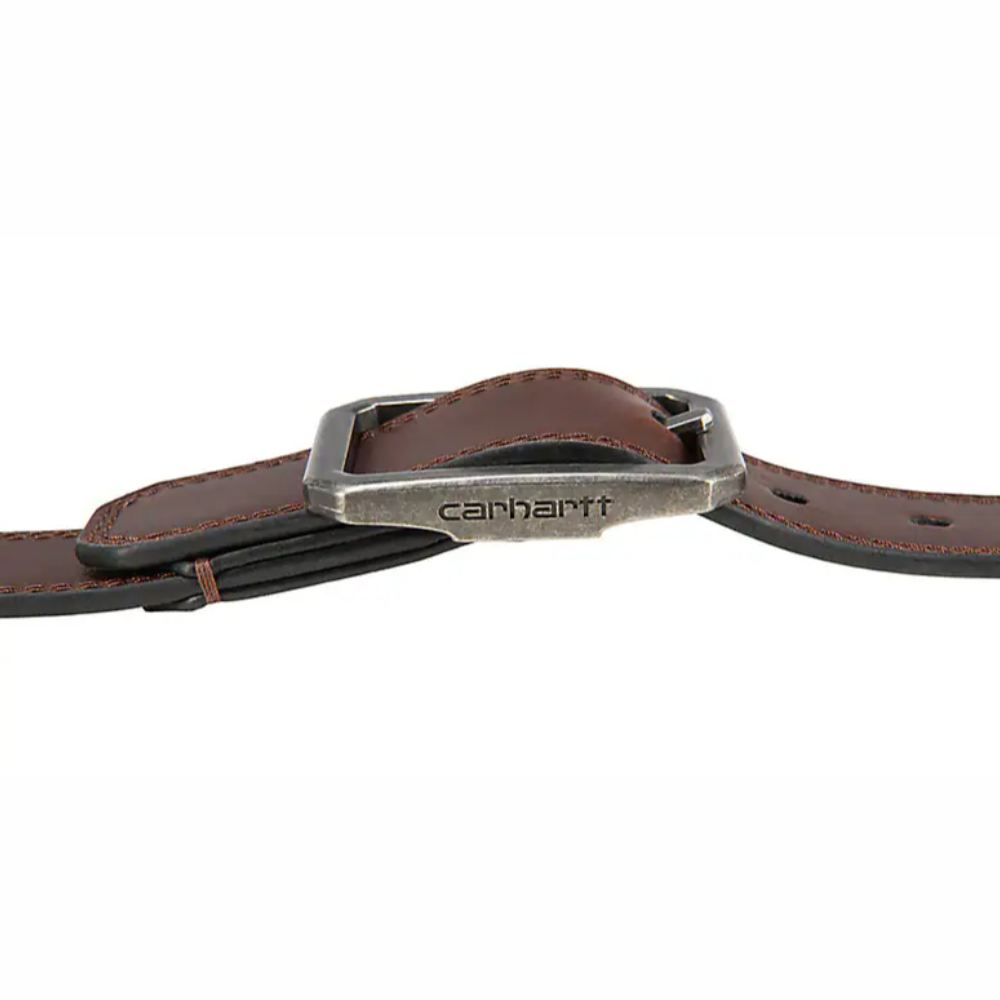 Brown Reversible Center Bar Buckle Belt Leather Reversible Center Bar Buckle Belt- Brown/Black main image 2