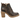 Rocky Top Bootie in Espresso Crinkle Brown leather ankle boot with a gold zipper on a white background