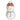 Ceramic snowman-shaped plate with a red heart-patterned hat on a white background